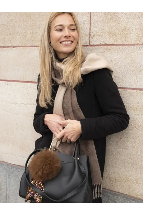Porte-clé en fourrure d'Alpaga Brun