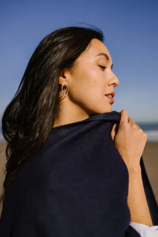 Antracietgrijze Warmi Alpaca Poncho 