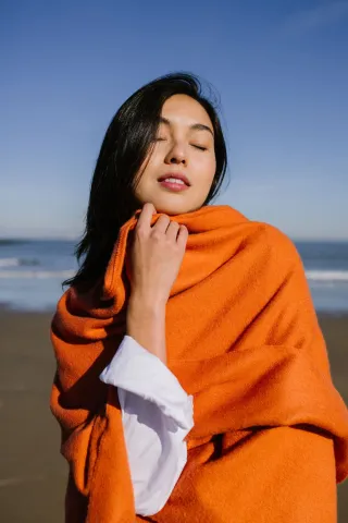 Poncho Alpaga Warmi orange