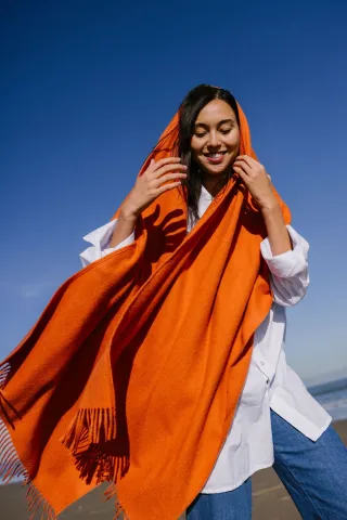 Antracietgrijze Warmi Alpaca Poncho 