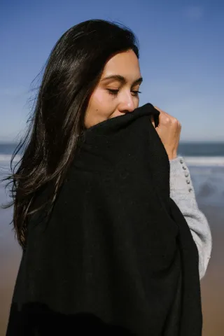 Poncho Alpaga Warmi noir