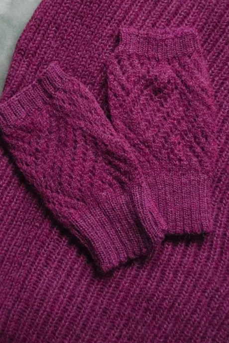 Vingerloze alpaca-wollen handschoenen voor dames