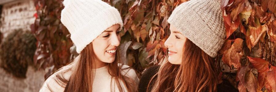 two women with bonnets