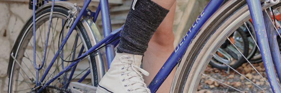 chaussettes bellepaga en alapaga sur cycliste