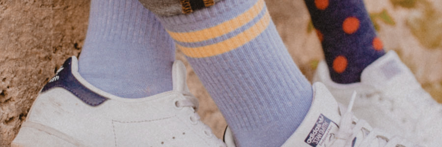 Blauwe pastelkleurige sokken