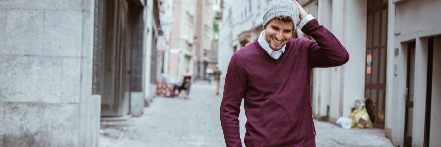 pull mauve hiver homme