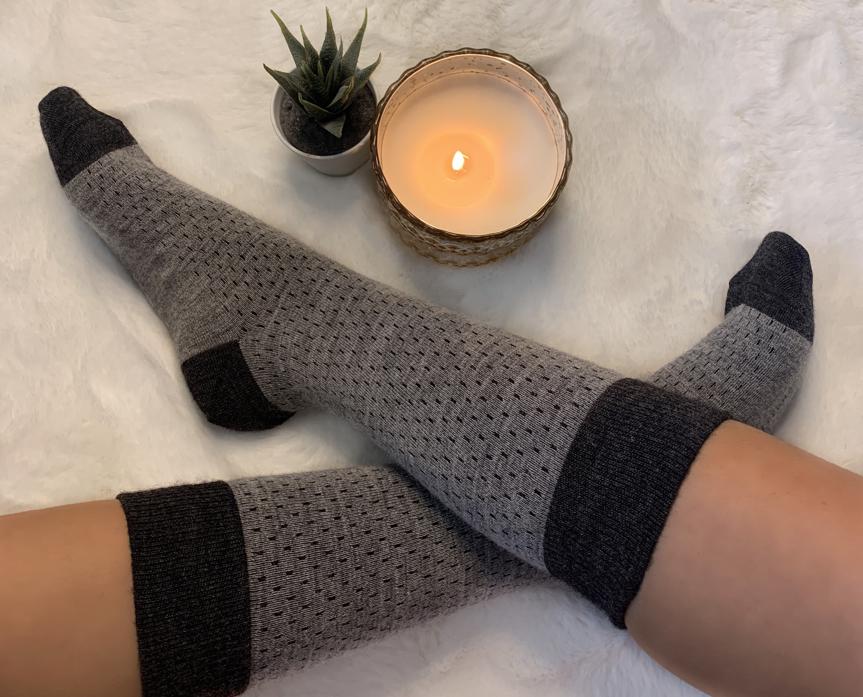 Grey alpaca socks