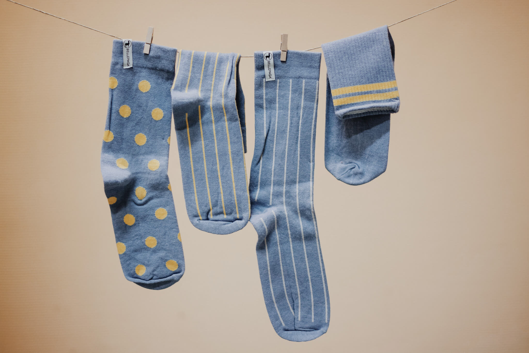 Socken blau Muster
