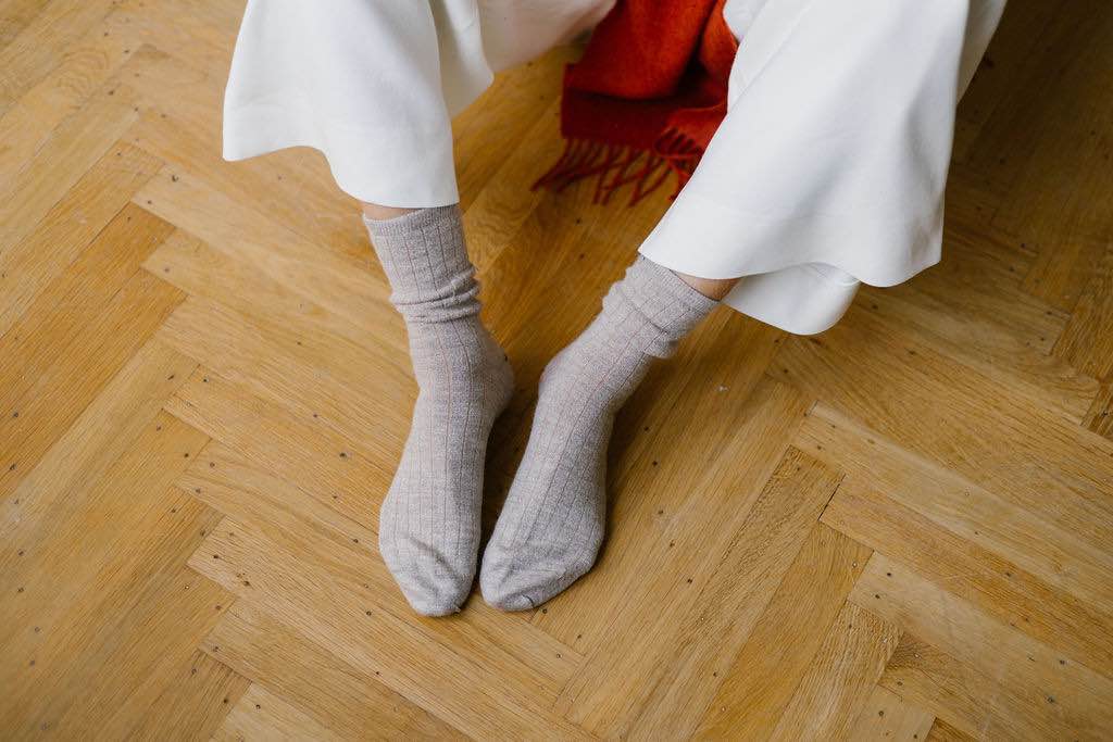 Warm and comfortable alpaca wool socks